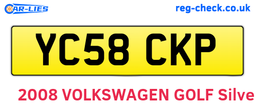 YC58CKP are the vehicle registration plates.