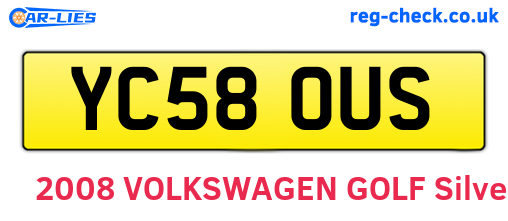 YC58OUS are the vehicle registration plates.