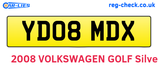 YD08MDX are the vehicle registration plates.