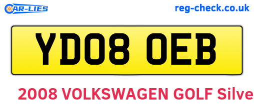 YD08OEB are the vehicle registration plates.