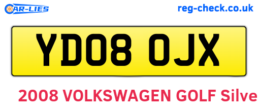 YD08OJX are the vehicle registration plates.