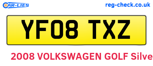 YF08TXZ are the vehicle registration plates.
