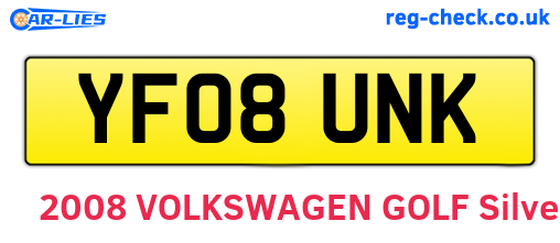 YF08UNK are the vehicle registration plates.