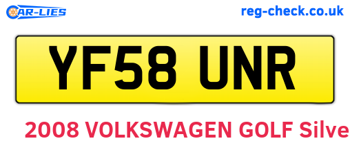 YF58UNR are the vehicle registration plates.