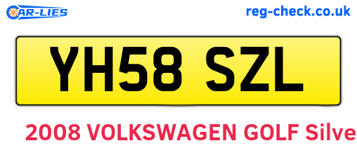 YH58SZL are the vehicle registration plates.