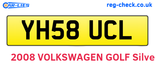YH58UCL are the vehicle registration plates.