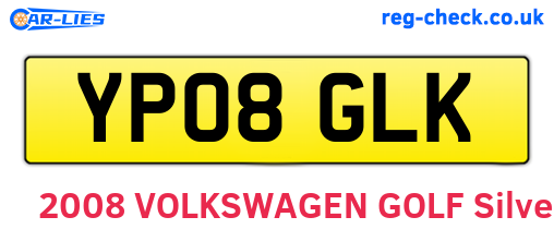 YP08GLK are the vehicle registration plates.