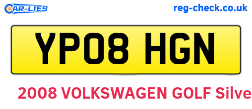 YP08HGN are the vehicle registration plates.