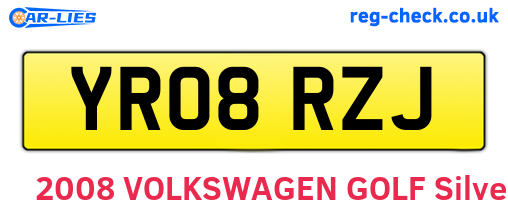 YR08RZJ are the vehicle registration plates.