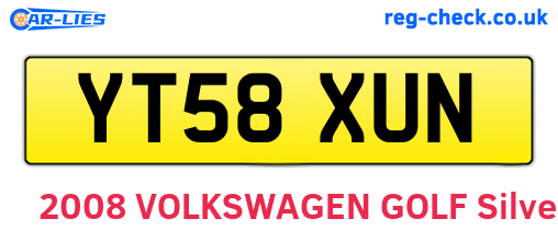 YT58XUN are the vehicle registration plates.
