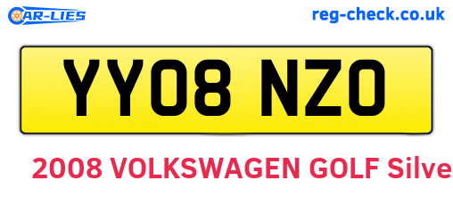 YY08NZO are the vehicle registration plates.