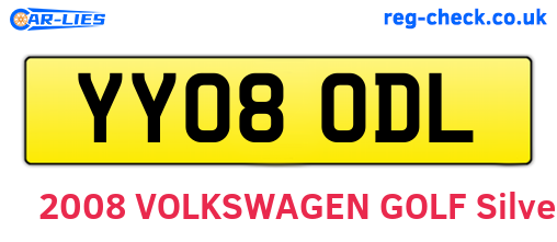 YY08ODL are the vehicle registration plates.