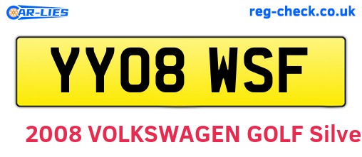 YY08WSF are the vehicle registration plates.