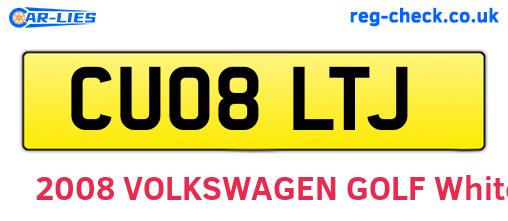 CU08LTJ are the vehicle registration plates.
