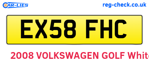 EX58FHC are the vehicle registration plates.