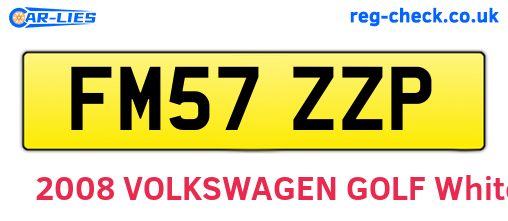 FM57ZZP are the vehicle registration plates.
