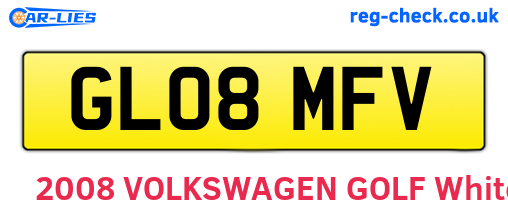 GL08MFV are the vehicle registration plates.