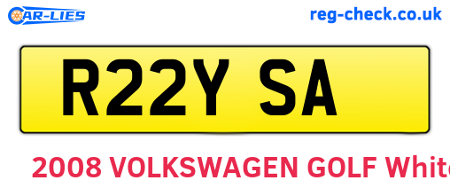 R22YSA are the vehicle registration plates.