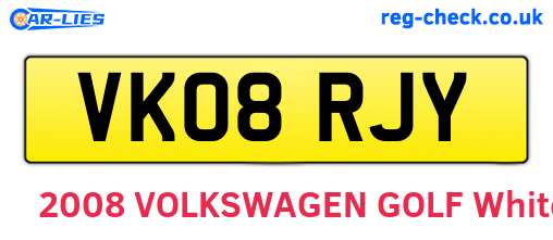 VK08RJY are the vehicle registration plates.