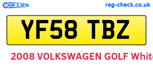 YF58TBZ are the vehicle registration plates.