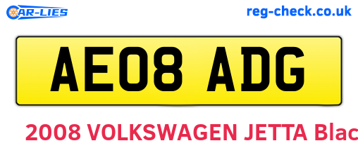 AE08ADG are the vehicle registration plates.