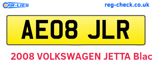 AE08JLR are the vehicle registration plates.