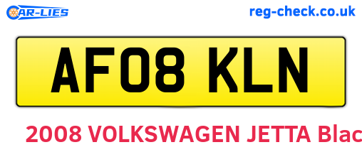 AF08KLN are the vehicle registration plates.