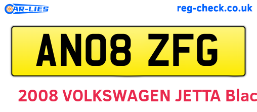 AN08ZFG are the vehicle registration plates.