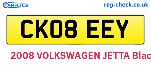CK08EEY are the vehicle registration plates.