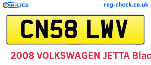 CN58LWV are the vehicle registration plates.