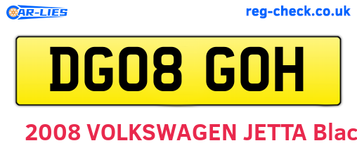 DG08GOH are the vehicle registration plates.