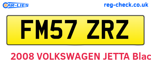 FM57ZRZ are the vehicle registration plates.