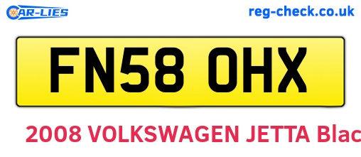 FN58OHX are the vehicle registration plates.