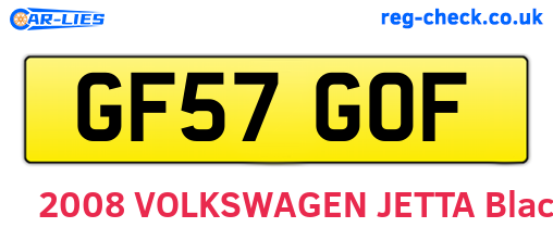 GF57GOF are the vehicle registration plates.