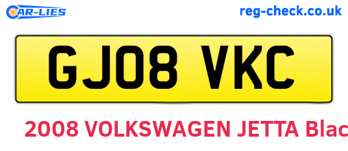 GJ08VKC are the vehicle registration plates.