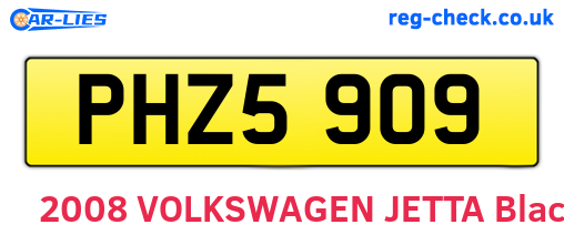 PHZ5909 are the vehicle registration plates.