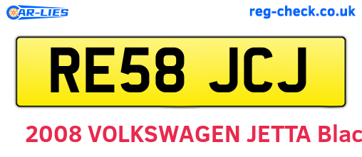 RE58JCJ are the vehicle registration plates.
