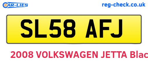 SL58AFJ are the vehicle registration plates.