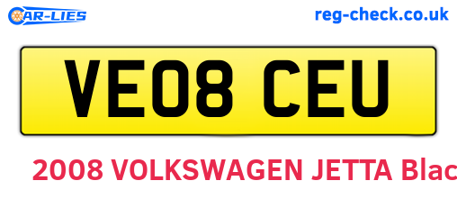 VE08CEU are the vehicle registration plates.