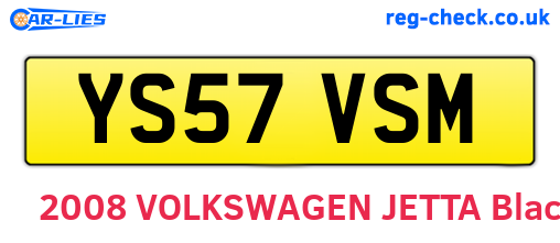YS57VSM are the vehicle registration plates.