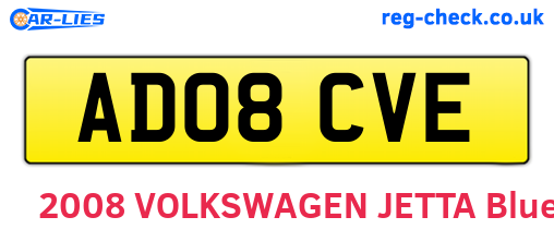 AD08CVE are the vehicle registration plates.