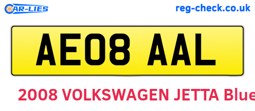 AE08AAL are the vehicle registration plates.