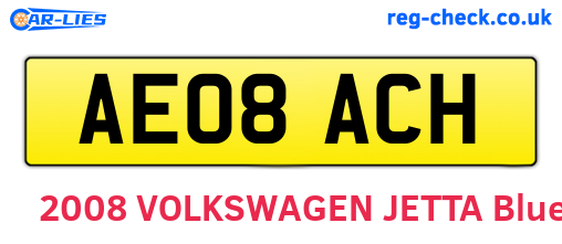 AE08ACH are the vehicle registration plates.