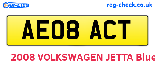 AE08ACT are the vehicle registration plates.