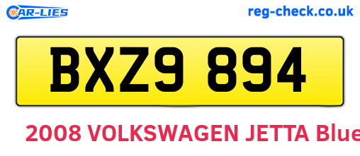 BXZ9894 are the vehicle registration plates.