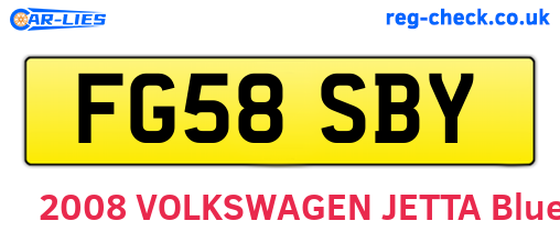 FG58SBY are the vehicle registration plates.