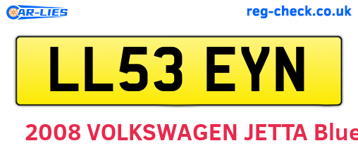 LL53EYN are the vehicle registration plates.