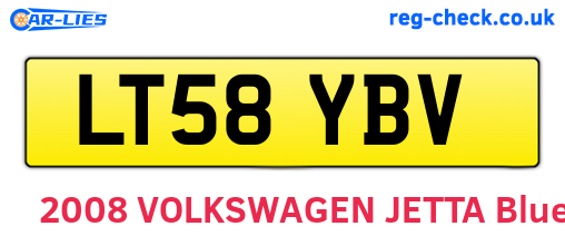 LT58YBV are the vehicle registration plates.