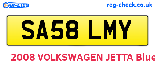 SA58LMY are the vehicle registration plates.