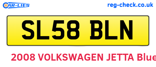 SL58BLN are the vehicle registration plates.